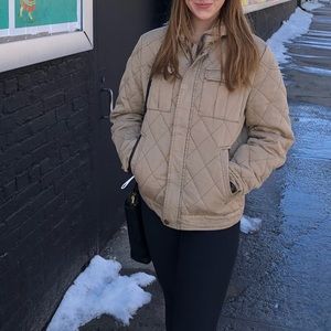 Quilted men’s Four-Pocket Jacket - taupe brown